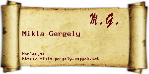 Mikla Gergely névjegykártya